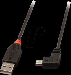 31970 USB 2.0 cable, A connector to mini B connector, 90° 0.5 m