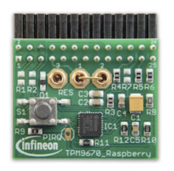 Dodatek Raspberry Pi Interfejs IRIDIUM SLI 9670 TPM2.0 LINUX rozmiar Moduł dodatkowy Infineon