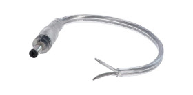 Wtyk DC 5.5x2.1 przewód przeźroczysty 15cm 18awg
