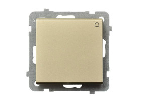 SONATA Wyłącznik zwierny przycisk "dzwonek" IP20 10X/250 szampański złoty ŁP-6R/m/39 OSPEL