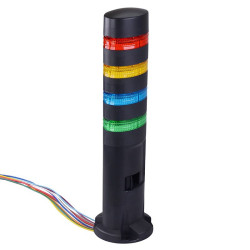 LD6A-4DZQB-RYSG Red/Yellow/Blue/Green Stack Light LED Tower with Sounder & Flasher Direct Mount 24VAC/DC IDEC