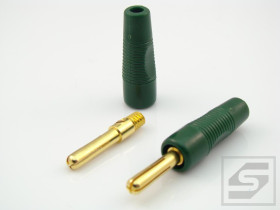Wtyczka bananowa BS425GOLD-zielona 4mm; RoHS