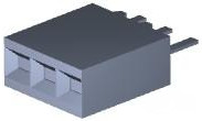 Socket header, 3 pole, pitch 2.54 mm, straight, black, 5-534237-1