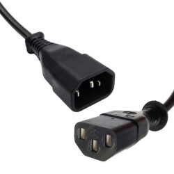 Kabel zasil. PC łącznik 3m WN-12 3x1mm czarny PL przedłużacz