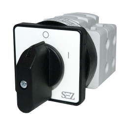 Łącznik krzywkowy 0-1 3-fazowy 16A 500V z dźwignią oraz szyldem () SEZ S16 JD 1103 A6