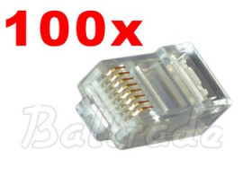 100 x wtyk końcówka RJ45 na kabel UTP ZŁOCONY
