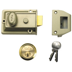 Yale Locks P77 Traditional Nightlatch 60mm Backset Nickel Brass Finish Visi