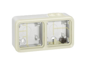 PLEXO IP55 Puszka natykowa podwójna pozioma biały/ ecru 1we/2wy 069690 LEGRAND