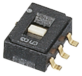 Przełącznik DIP, DPDT, montaż PCB, 100 mA przy 6 V DC, -40 → +85°C, Nidec Components