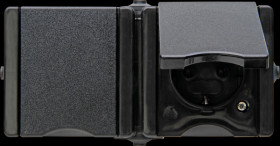 950605005 proAQA - Two earthed contact outlets, hinged cover, black