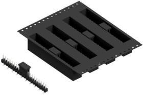 Pin header, 20 pole, pitch 2.54 mm, angled, black, SL10SMD04020ZBTR