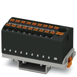 Blok rozdzielczy PTFIX 6/18X2,5-NS35 BK, czarne złącze przemysłowe - 18 punktów przyłączeniowych o przekroju 2,5mm2