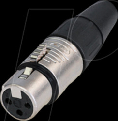 RC3F XLR cable socket 3-pin, nickel-plated housing