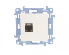 Simon 10 Gniazdo komputerowe pojedyncze RJ45 kat.6 ekranowane biały C61E.01/11