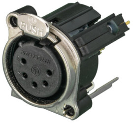 XLR panel socket, 5 pole, silver-plated, polyamide, NC5FBV-SW