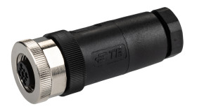 Złącze wielostykowe przemysłowe 4-pinowe M12 Montaż na kablu Gniazdo TE Connectivity