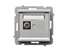 SONATA Gniazdo antenowe pojedyncze typu "F" srebro mat GPA-1RF/m/38 OSPEL