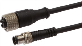 Vk200f64, Kabel Przyłączeniowy, 2M, M12 Żeński 3Pin Prosty, M8 Męski 3Pin...