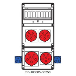 Rozdzielnica 5x63A 3x5x32 2x3x16A INA=63A IP54 SB-108805-S0250-54