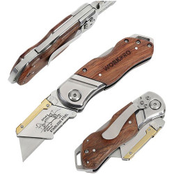 WorkPro WP211014 foldable universal knife steel blade ergonomic design
