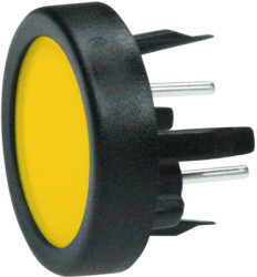 Short-stroke pushbutton, 1 Form A (N/O), 125 mA/48 VDC, unlit , actuator (yellow, L 4 mm), 3 N, solder connection, 1241.1104.709