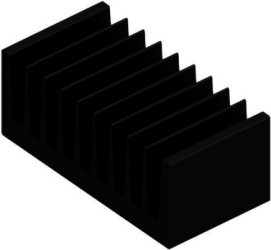 Extruded heatsink, (L x W x H) 50 x 100 x 40 mm, 2.15 to 1.2 K/W, black anodized, 10022718