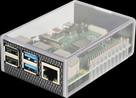 Housing for Raspberry Pi 4, carbon/transparent
