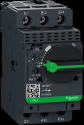 GV2P07 Motor circuit breaker, TeSys GV2P, 3 pole, 1.6 - 2.5 A