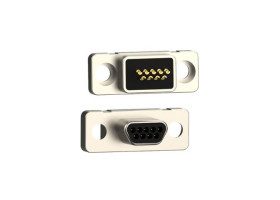 Złącze D-Sub 9-pinowe Męski Pionowy Montaż na panelu raster 1.27mm