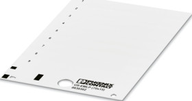 PVC device marker, (L x W) 14.9 x 70 mm, white, carrier card with 9 pcs, 0830302