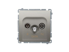 SIMON BASIC Gniazdo antenowe RTV-DATA (moduł) 1x wejście: 5–862 MHz satynowy BMAD.01/29 KONTAKT SIMON