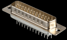 D-SUB plug, 25-pin, PCB design
