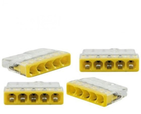 Szybkozłączka, 5-krotna, max. 2,5mm2, żółta / 76004 /5szt./