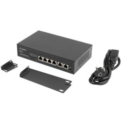 Switch PoE+ 10 19 RACK 6x port RJ45 (4x PoE+ Fast Ethernet + 2x Uplink Gigabit 1000Mb/s) przełącznik niezarządzalny RSFE-4P-2FE