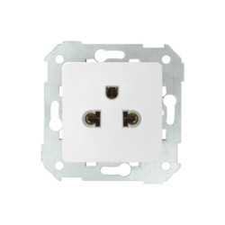 D82-mech/moduły Gniazdo wtyczkowe Europejsko / Amerykańskie. 15A,125V-, śrubowe, 16A, 250V-, śrubowe biały 27439-35