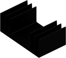 Extruded heatsink, (L x W x H) 37.5 x 65 x 24 mm, 3.75 to 2.3 K/W, black anodized, 10019489