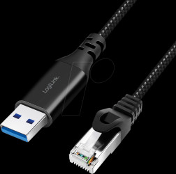 CU0407 Network adapter, cable, USB 3.0 type-A, Gigabit Ethernet, 15 m