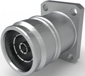 4.3/10 flange socket 50 Ω, solder connection, straight, 2081977-1