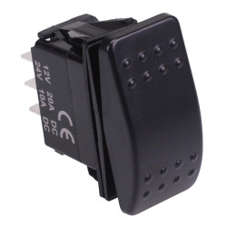 (On)-Off-(On) Momentary Automotive Rocker Switch DPDT 10A 12-24V IP68