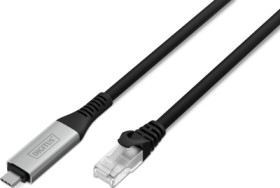 USB 3.2 adapter cable, USB plug type C to RJ45 plug, 3 m, black, AK-300601-030-S