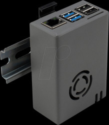 CBRPI4B-2U-DG Housing for Raspberry Pi 4, top hat rail, dark grey