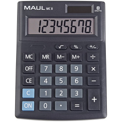 Maul 7265090 Mc 8 Desk Calculator Black 8 Digit Solar Battery Pocket Size