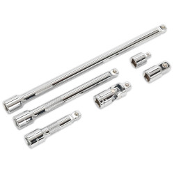 Sealey AK7690 Wobble/Rigid Extension Bar Adaptor &amp; Uni Joint Set 6pc 3/8&quot;SqDrive