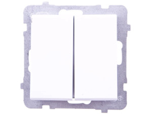 SONATA Przycisk podwójny zwierny biały ŁP-17R/m/00