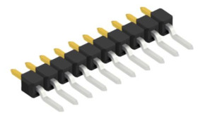 Pin header, 10 pole, pitch 2.54 mm, straight, black, 10050089