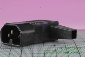 Złącze męskie C16 do montażu na kabel kątowe kolor czarny