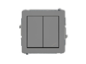 DECO Wyłącznik pojedynczy ze schodowym (wspólne zasilanie) szary mat 27DWP-10.1 KARLIK