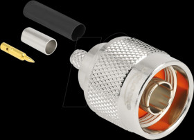 91766 N plug for crimping LMR 200 with matching shrink tube