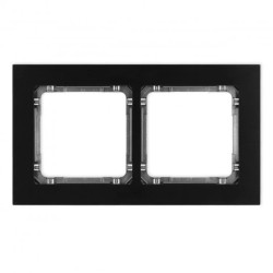 DECO Ramka uniwersalna podwójna - aluminium szczotkowane (ramka: czarna spód: grafitowy) 12-11-DRA-2