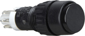 Pushbutton, 2 pole, black, unlit , 0.5 A/24 V, mounting Ø 9.1 mm, IP40, 1.15.106.301/0104